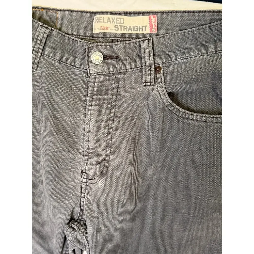 Levi’s 559 Relaxed Straight Gray Corduroy Pants Men’s 30x30 Classic Fit